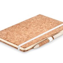 Set Libreta y Bolígrafo con Corcho Beig