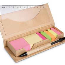 Set de oficina en caja de carton con varios accesorios Beig