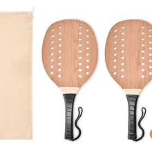 Set Palas Playa Palisandro con Pelota Madera