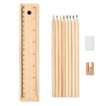Set de Papelería 12 Piezas Madera