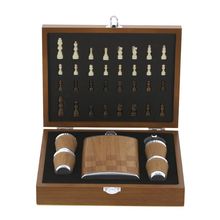 Set con Petaca Vasitos y Tablero Ajedrez Natu