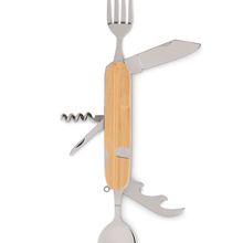 Set Plegable Cubiertos 5 en 1 Acampada Madera