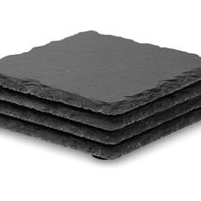 Set posavasos ecológicos de pizarra Negro