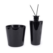 Set premium con vela y mikado aromática Negro