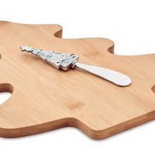 Set Quesos Navideño tabla y Cuchillo Madera