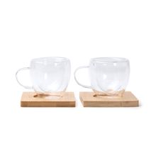 Set de tazas de cristal doble pared Transparente