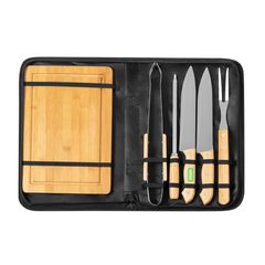 Set Barbacoa Funda de Nylon | Mango utensilio 3 cara A | 8 x 30