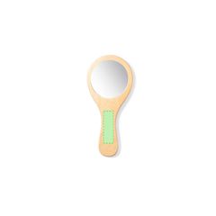 Set Espejo y Cepillo de Madera | Mango Espejo | 50 x 13