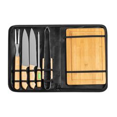 Set Barbacoa Funda de Nylon | Mango utensilio 4 cara B | 8 x 30
