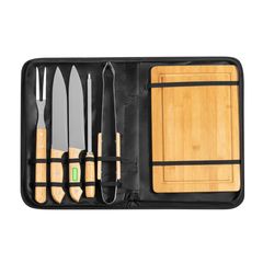 Set Barbacoa Funda de Nylon | Mango utensilio 3 cara B | 8 x 30