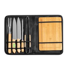 Set Barbacoa Funda de Nylon | Mango utensilio 2 cara B | 8 x 30