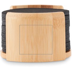 Set 10 Posavasos Fieltro Soporte Bambú | HOLDER SIDE 2 | 45 x 40