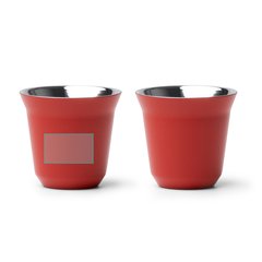 Set de 2 vasos de acero inox mate 80 ml | ZONA1 | 25 x 15
