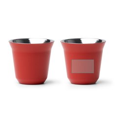 Set de 2 vasos de acero inox mate 80 ml | ZONA3 | 25 x 15