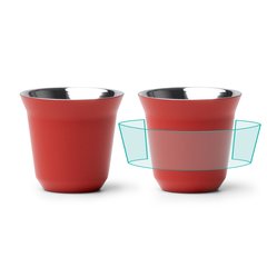 Set de 2 vasos de acero inox mate 80 ml | ZONA4 | 140 x 15