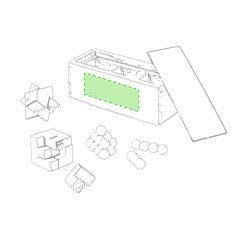 Set de 3 juegos de habilidad en madera natural | Centrado en el lateral | 100 x 40