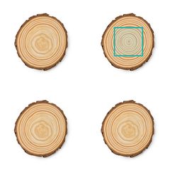 Set de 4 posavasos de madera natural | ZONA2 | 60 x 50