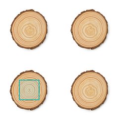 Set de 4 posavasos de madera natural | ZONA3 | 60 x 50