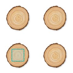 Set de 4 posavasos de madera natural | ZONA3 | 60 x 50