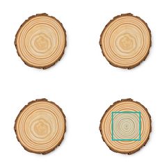 Set de 4 posavasos de madera natural | ZONA4 | 60 x 50