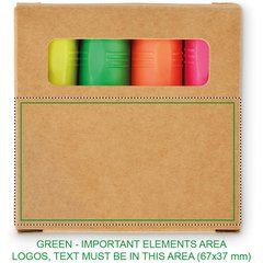 Set de 4 rotuladores fluorescentes | Frontal | 71 x 40