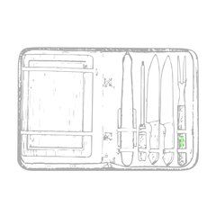 Set Barbacoa Funda de Nylon | Mango utensilio 1 cara A | 8 x 30