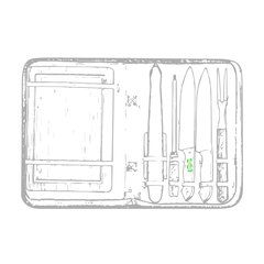 Set Barbacoa Funda de Nylon | Mango utensilio 2 cara A | 8 x 30