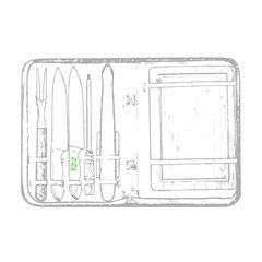 Set Barbacoa Funda de Nylon | Mango utensilio 3 cara B | 8 x 30