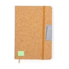 Set bloc notas bolígrafo y usb corcho | En la portada | 20 x 25