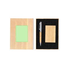 Set de bolígrafo y tarjetero de bambú | Area 8 | 90 x 65