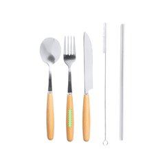 Set Cubiertos Acero Inox 5 Piezas | Mango utensilio 2 cara A | 6 x 40