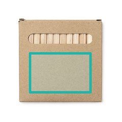 Set de lápices de colores de madera en caja reciclada | ZONA1 | 70 x 40