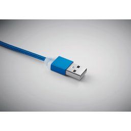 Set de cables USB, micro USB y tipo c Azul Royal