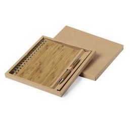 Set ecológico libreta y bolígrafo de bambú 22,5x21,5 cm