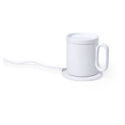Set Calentador Taza 350ml con Tapa y Cargador 3W