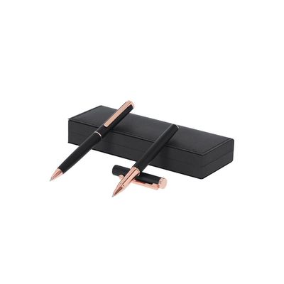 Set de bolígrafo y roller Estuche piel