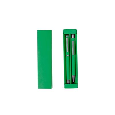 Set bolígrafo y roller acabado goma Ver