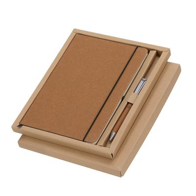 Set Bloc Notas y Bolígrafo Cuero Reciclado