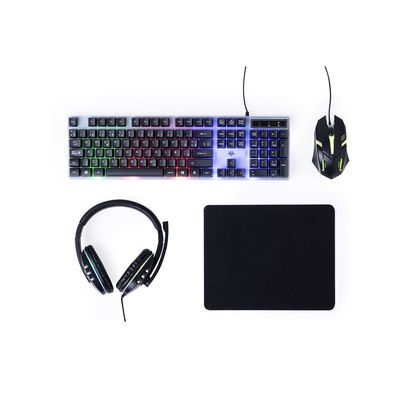 Set Gamer con Teclado y Ratón retroiluminados Neg
