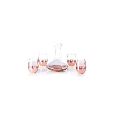 Set Vino con Decantador en Cristal Rosado