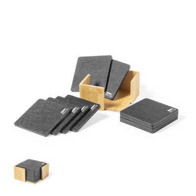 Set 10 Posavasos Fieltro RPET Base Bambú