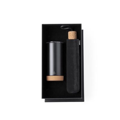 Set premium con vaso térmico y paraguas