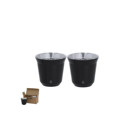 Set 2 vasos 80ml acero reciclado y doble pared