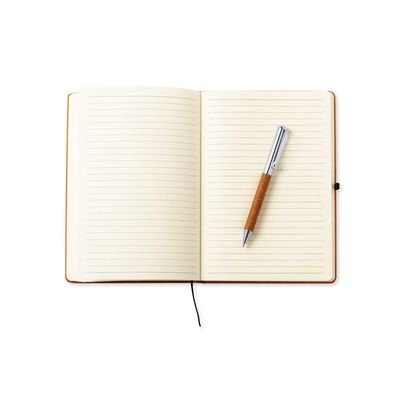 Set Bloc Notas y Bolígrafo Cuero Reciclado