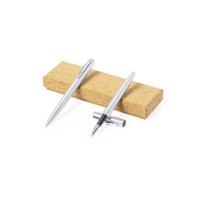 Set bolígrafo y roller de Acero Inox Reciclado