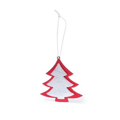 Set de 2 adornos de navidad en non-woven con forma de árbol y estrella