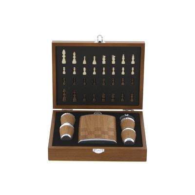 Set con Petaca Vasitos y Tablero Ajedrez Natu