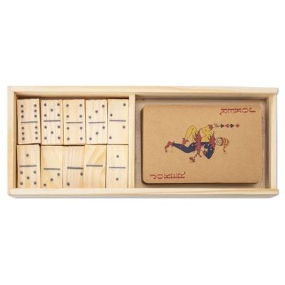 Set de dominó y baraja de cartas