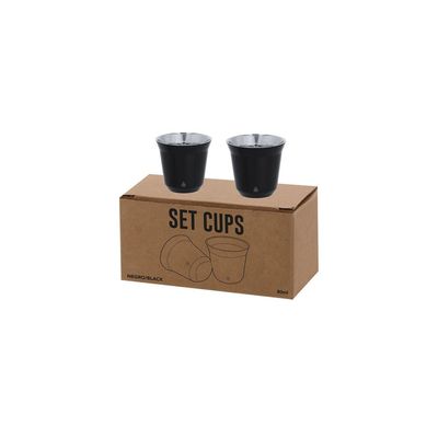 Set 2 vasos 80ml acero reciclado y doble pared