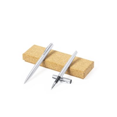 Set bolígrafo y roller de Acero Inox Reciclado